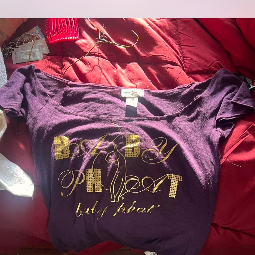Baby Phat Purple Top with Gold Logo